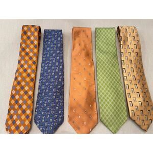 Lot Of 5 Meeting Street, M Kors, Vineyard Vines 100% Silk Neck Ties- Bright Fun!